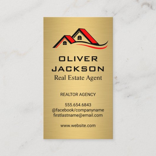 Huis dak top visitekaartje (Voorkant)