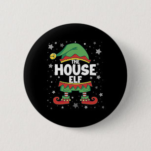 Huis Elf Matching Familie Kostuum Elf Kerst Out Ronde Button 5,7 Cm