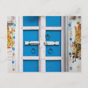 Huis geschilderd in blauw, Udaipur, Rajasthan, Ind Briefkaart