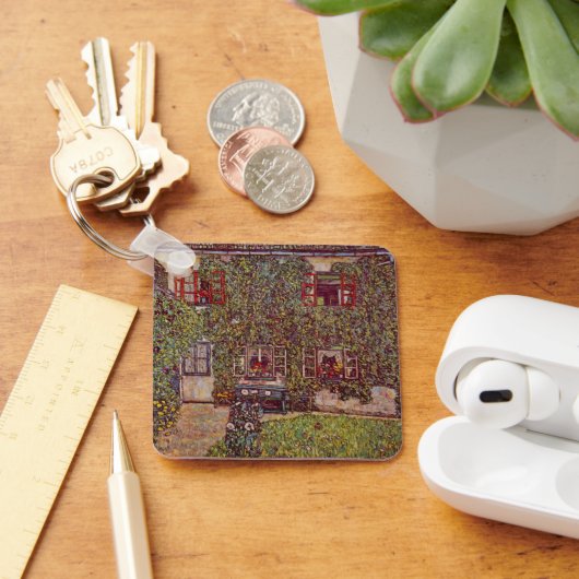 Huis Guardaboschi van Gustav Klimt,  kunst Sleutelhanger (Bureau)