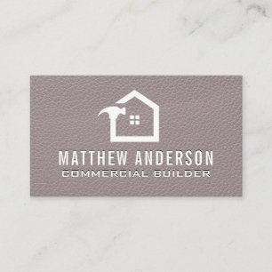 Huis Hamer Logo Leer Textuur Visitekaartje