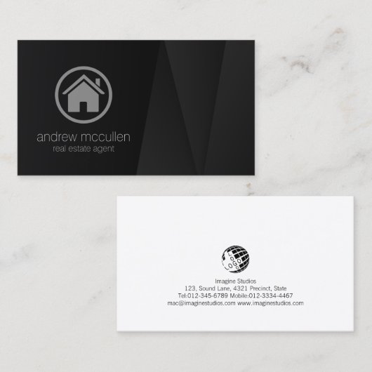 Huis Icon Vastgoed Vastgoed Visitekaartje (Voorkant / Achterkant)