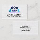 Huis Icoon | Witte Bakstenen Tegels Visitekaart Visitekaartje (Voorkant / Achterkant)