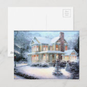  huis in de winter briefkaart (Voorkant / Achterkant)