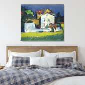 Huis in een landschap canvas afdruk (Insitu (Slaapkamer))