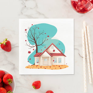 Huis in het najaar Papieren servetten