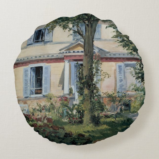 Huis in Rueil, Edouard Manet,  Kunst Rond Kussen (Achterkant)