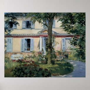 Huis in Rueil van Edouard Manet, Vintage Fine Art Poster