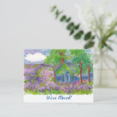 Huis Lavendel Velden We zijn verhuisd Briefkaart (Staand voorkant)