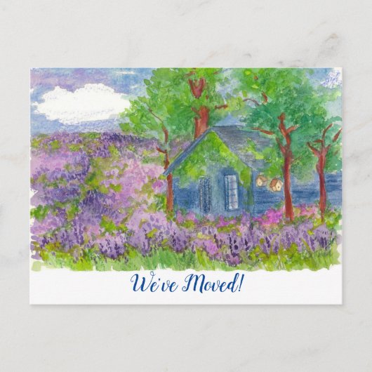 Huis Lavendel Velden We zijn verhuisd Briefkaart (Voorkant)