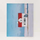 Huis Lofoten Noorwegen Reizen Outdoor Winter Sneeu Legpuzzel (Verticaal)