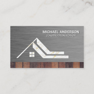 Huis Logo   Metaalhout   Bouw Visitekaartje