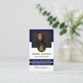 Huis Logo Vastgoed Blauw & Goud makelaar Foto Visitekaartje (Staand voorkant)