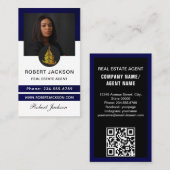 Huis Logo Vastgoed Blauw & Goud makelaar Foto Visitekaartje (Voorkant / Achterkant)