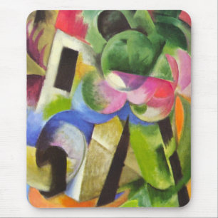 Huis met Bomen door Franz Marc, Vintage Fine Art Muismat