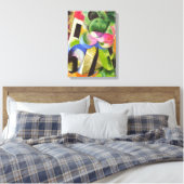 Huis met bomen van Franz Marc,  Kunst Canvas Afdruk (Insitu (Slaapkamer))