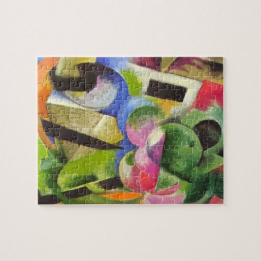 Huis met bomen van Franz Marc, Kunst Legpuzzel (Horizontaal)