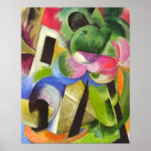 Huis met bomen van Franz Marc, Kunst Poster (Voorkant)