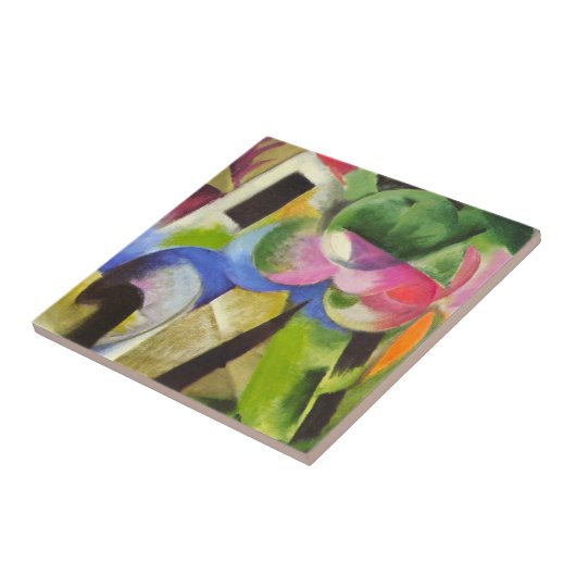 Huis met bomen van Franz Marc, Kunst Tegeltje (Zijkant)