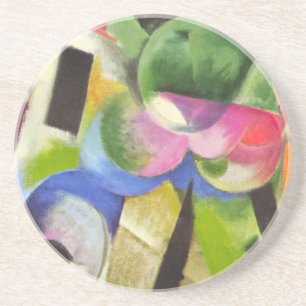 Huis met bomen van Franz Marc,  Kunst Zandsteen Onderzetter