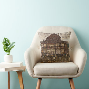 Huis met dakspanen dak door Egon Schiele Kussen
