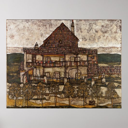 Huis met de Shingle Roof van Egon Schiele Poster (Voorkant)