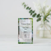 Huis met groene strips visitekaartje (Staand voorkant)