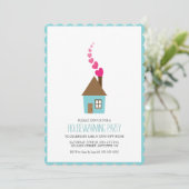 Huis met hart boven schoorsteen kaart (Staand voorkant)