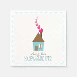 Huis met harten Housewarming Party Gepersonaliseer Servet