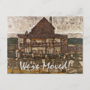 Huis met shingle dak van Schiele, Verhuizing Aankondigingskaart