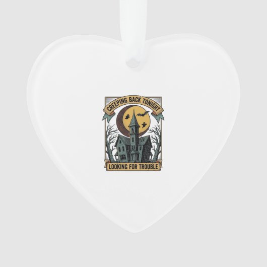 Huis met spoken-shirt met gegraveerd spookhuis-maa ornament (voorkant)