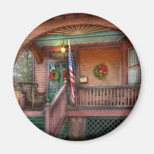 Huis - Metuchen, NJ - Die kerstgeest Magneet