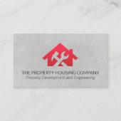 Huis moersleutel en hamer Logo Visitekaartje (Voorkant)