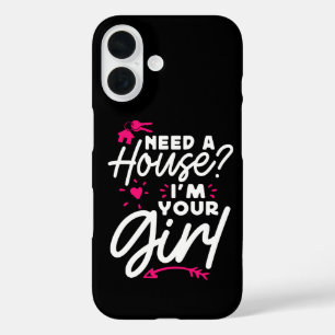 Huis Nodig Ik Ben Je Meisje Vastgoed Sleutelhuis iPhone 16 Hoesje