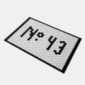 Huis nummer 43 Tegel Design Deurmat (Schuin)