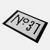 Huis Nummer Appartement Tegel Design 37 Deurmat (Schuin)