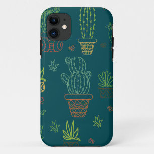Huis Planten Cacti Illustratie Boho Cactus iPhone 11 Hoesje