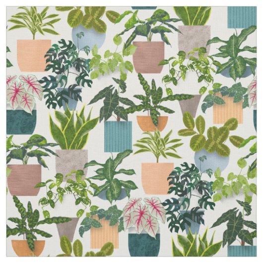 Huis Planten Stof (Swatch)