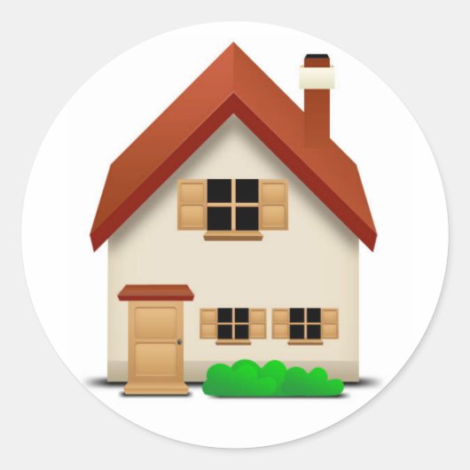 Huis Ronde Sticker (Voorkant)