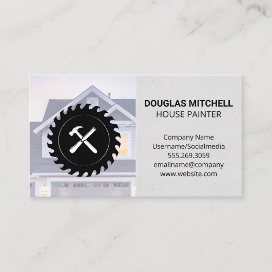 Huis | Saw Chisel en Hammer Visitekaartje (Voorkant)