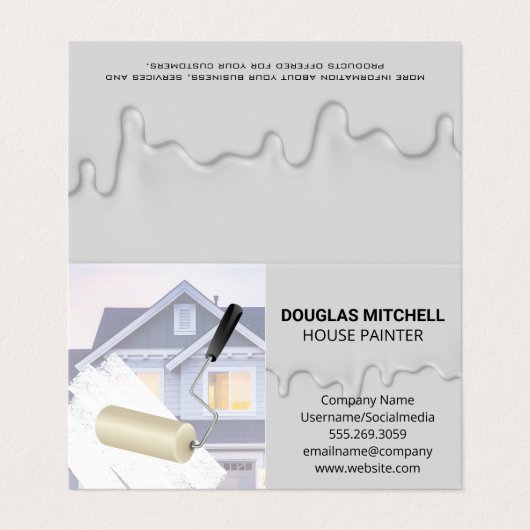 Huis Schilder | Druppelende Verf Visitekaartjes (Buitenkant ongevouwen)