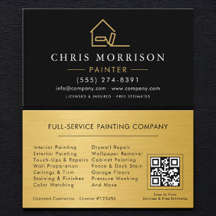 Huis Schilder Goud Roller QR Code Visitekaartje