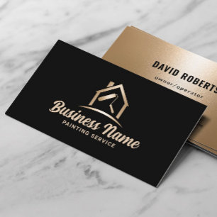 Huis Schilder Zwart & Goud Schilder Service Visitekaartje