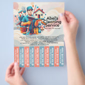 Huis schoonmaak Dienst Flyer Afscheur stroken (Hand)