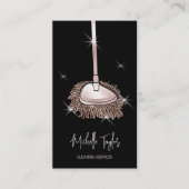 Huis Schoonmaak Maid Service Roos Gouden Glitter M Visitekaartje (Voorkant)