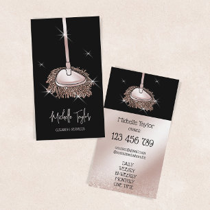 Huis Schoonmaak Maid Service Roos Gouden Glitter M Visitekaartje