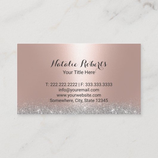 Huis Schoonmaak Realtor Modern Roos Gold & Silver Visitekaartje (Achterkant)