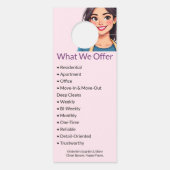 Huis schoonmaak service moderne vrouw roze (Achterkant)