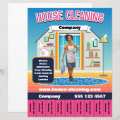 Huis Schoonmaak Service Sjabloon Roze (Voorkant / Achterkant)