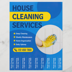Huis schoonmaakdienst Flyers met scheur Off Strips